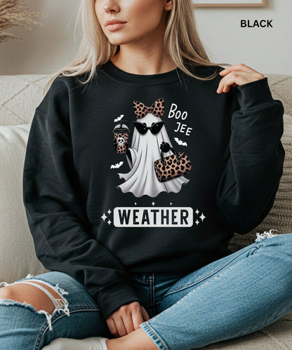 Boo Jee Weather Leopard Ghost Sweatshirt