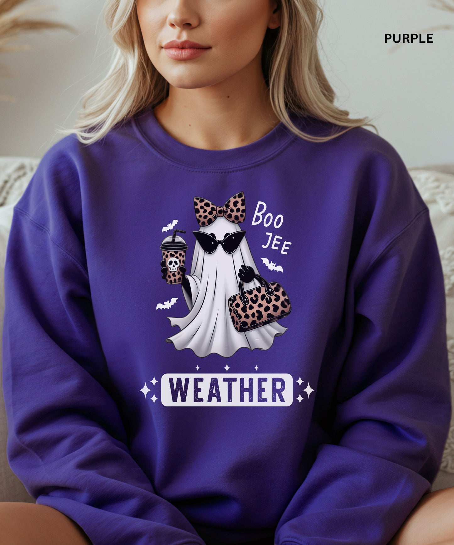 Boo Jee Weather Leopard Ghost Sweatshirt