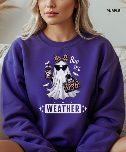 Boo Jee Weather Leopard Ghost Sweatshirt