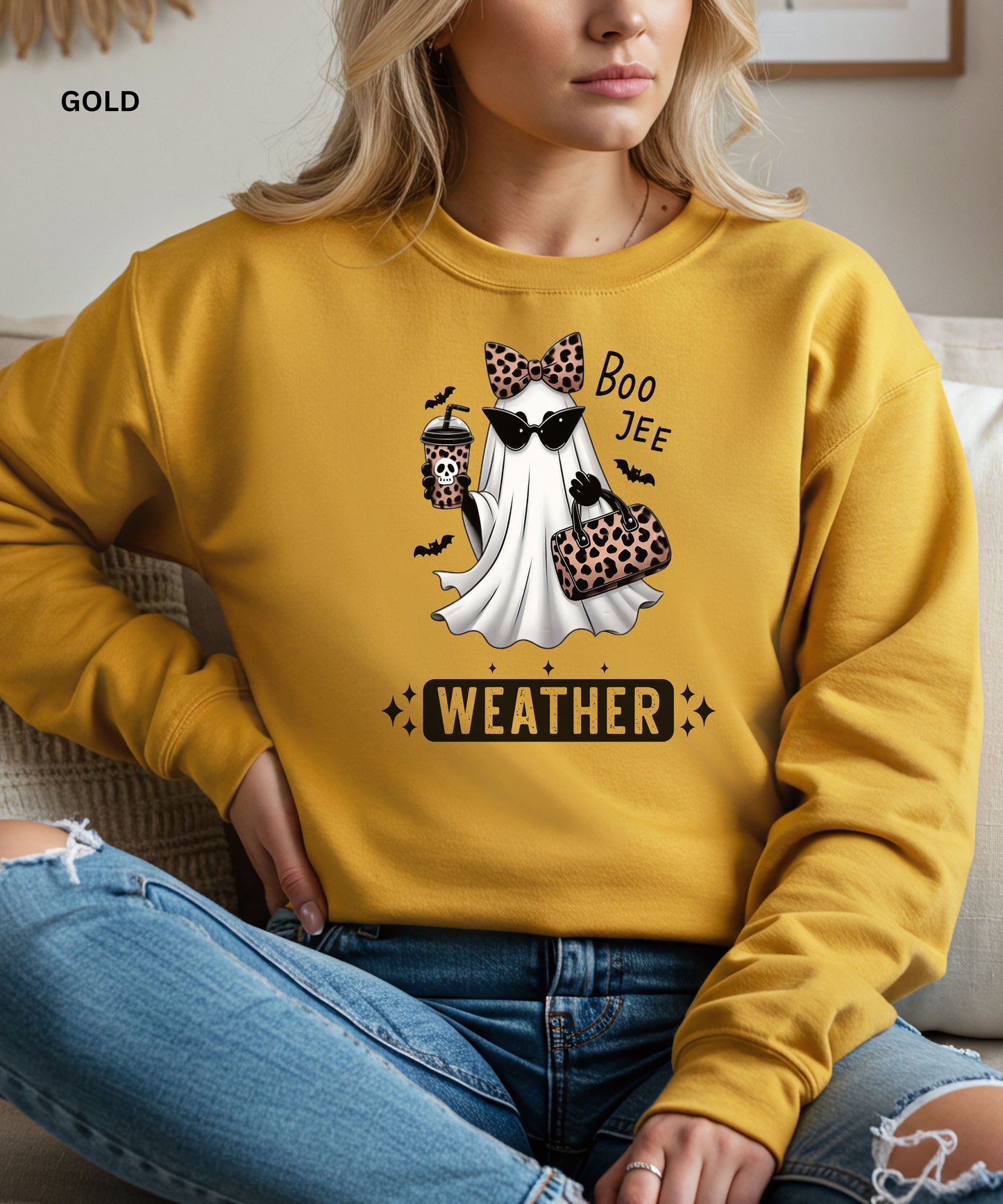 Boo Jee Weather Leopard Ghost Sweatshirt