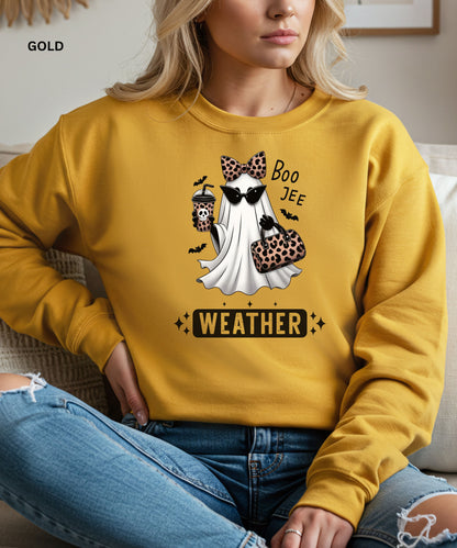 Boo Jee Weather Leopard Ghost Sweatshirt