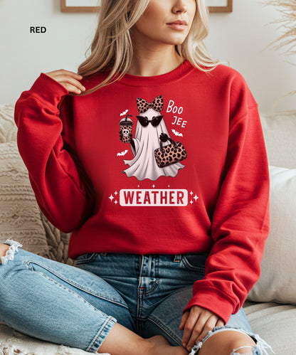 Boo Jee Weather Leopard Ghost Sweatshirt