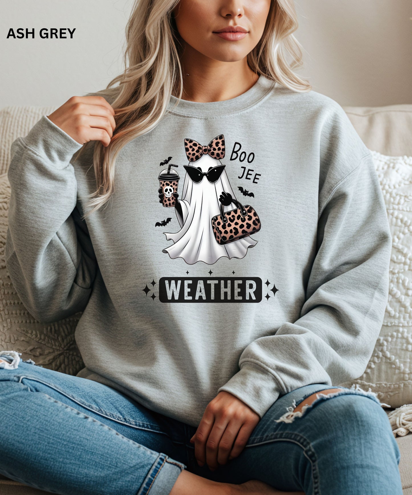 Boo Jee Weather Leopard Ghost Sweatshirt