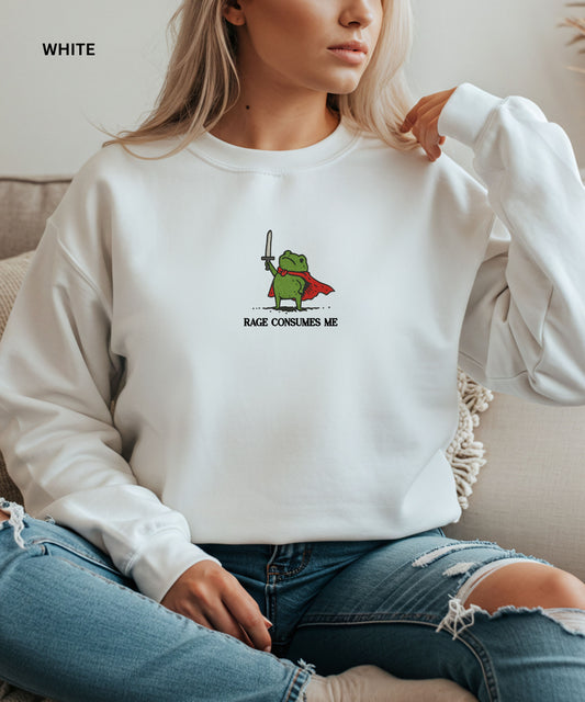 Rage consumes me Frog Warrior Sweatshirt