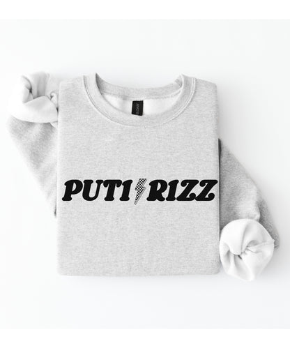 Puti Rizz Funny Statement Sweatshirt – Bold Graphic Checkerboard Pullover