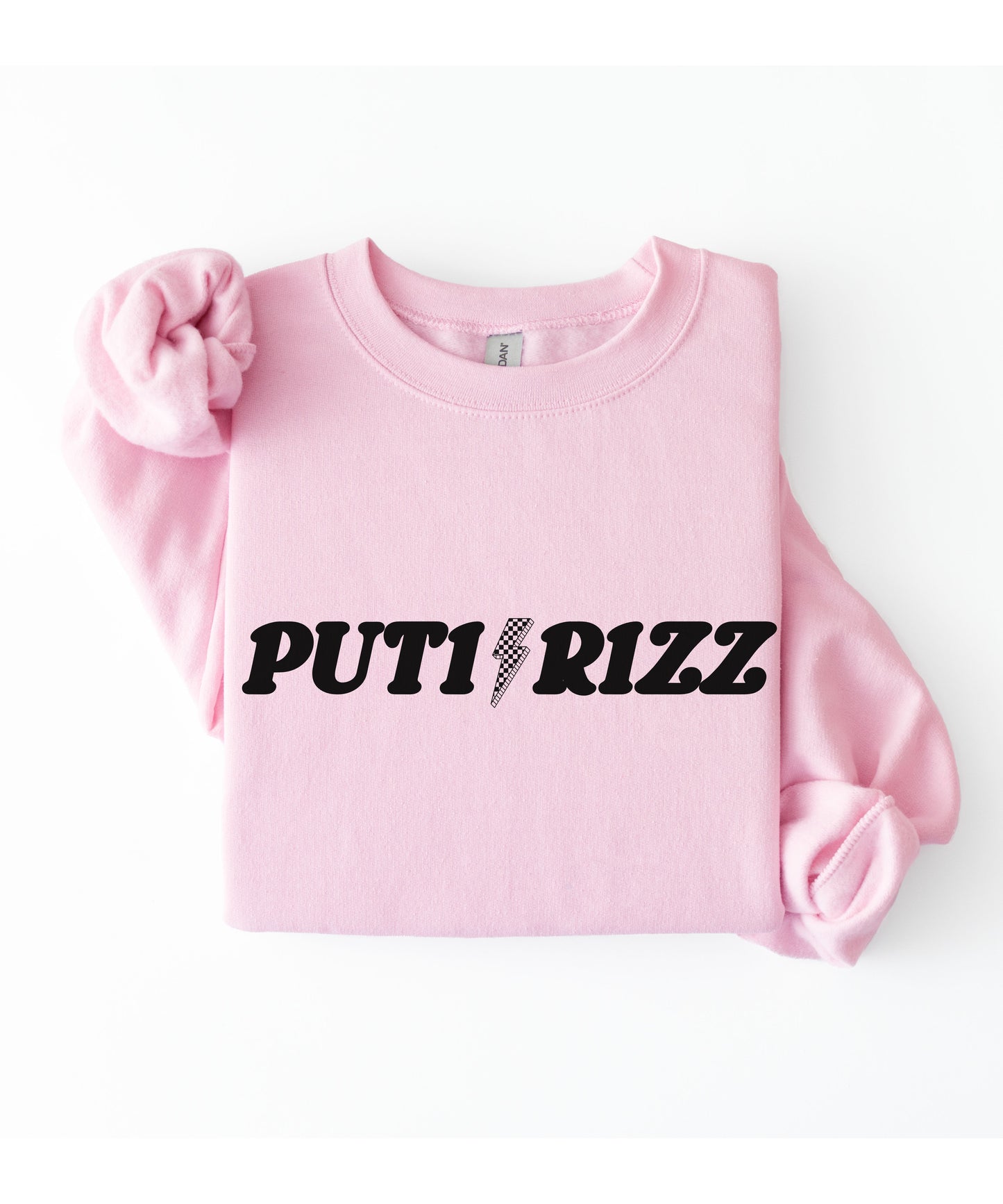Puti Rizz Funny Statement Sweatshirt – Bold Graphic Checkerboard Pullover
