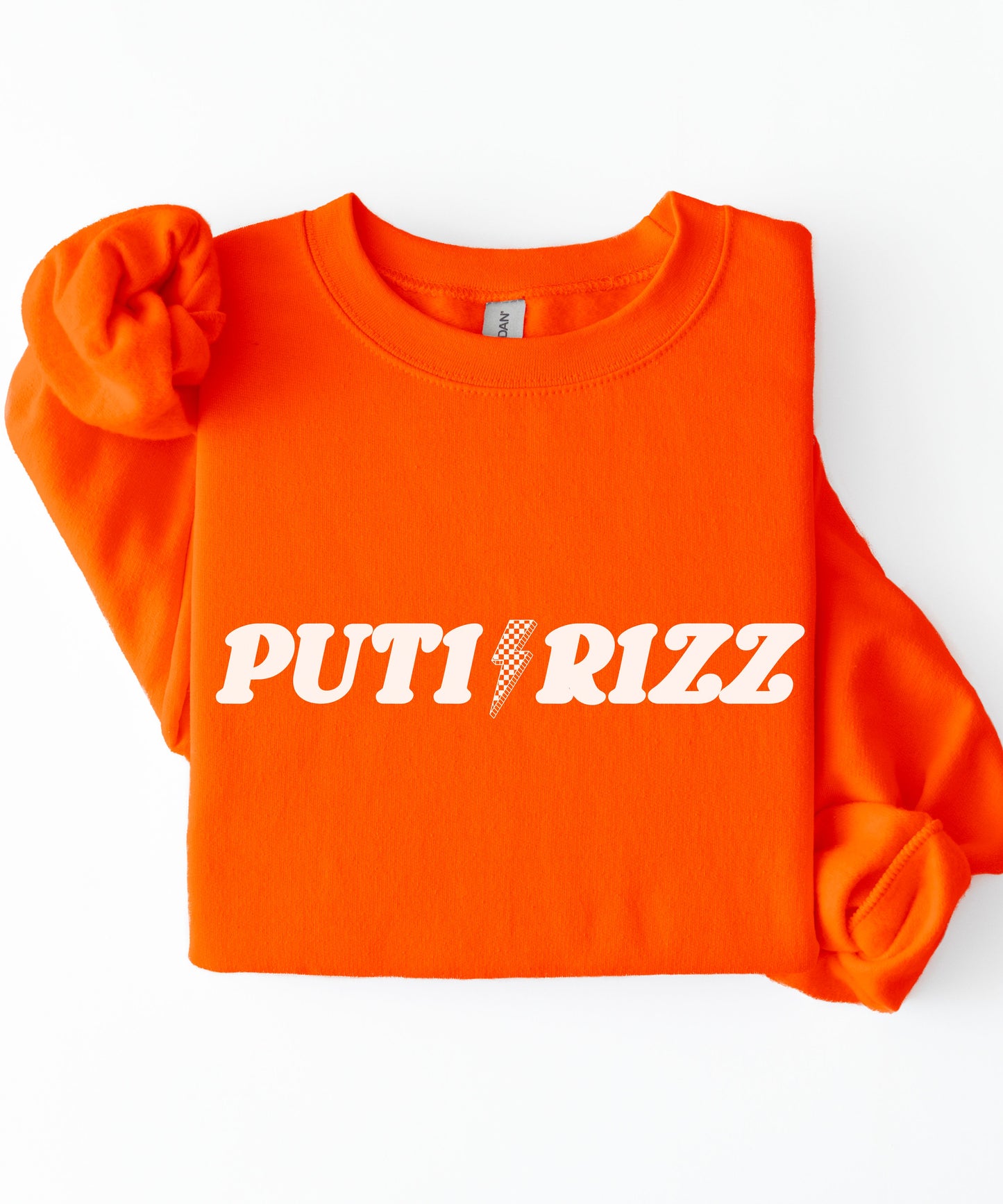 Puti Rizz Funny Statement Sweatshirt – Bold Graphic Checkerboard Pullover