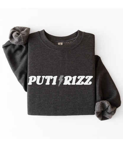Puti Rizz Funny Statement Sweatshirt – Bold Graphic Checkerboard Pullover