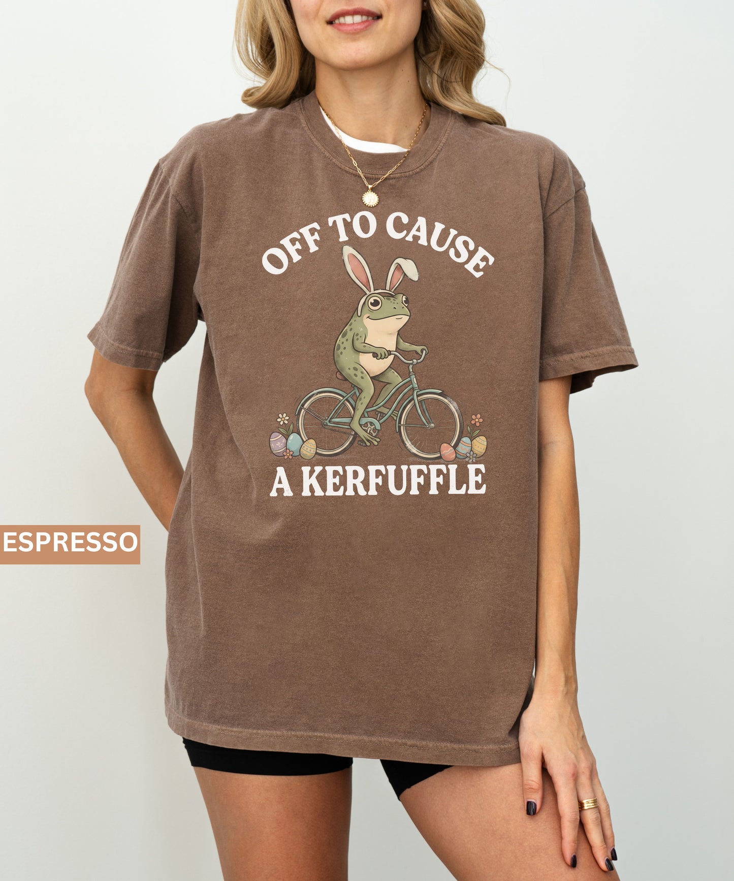 Off to Cause a Kerfuffle Frog T-Shirt