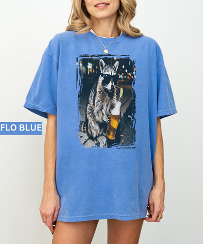 Cool Raccoon Drinking Beer T-Shirt