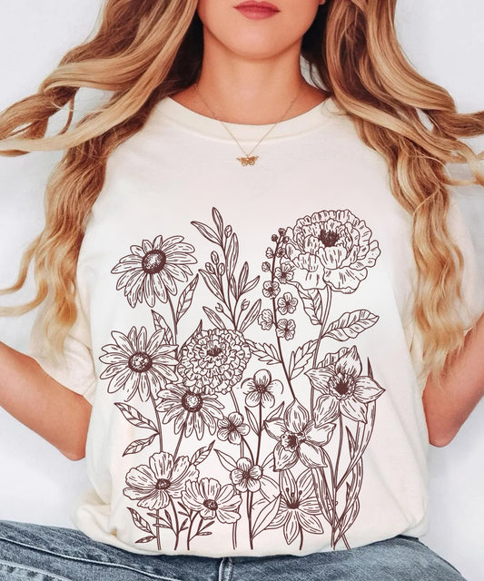 Vintage Pressed Flowers Botanical Shirt