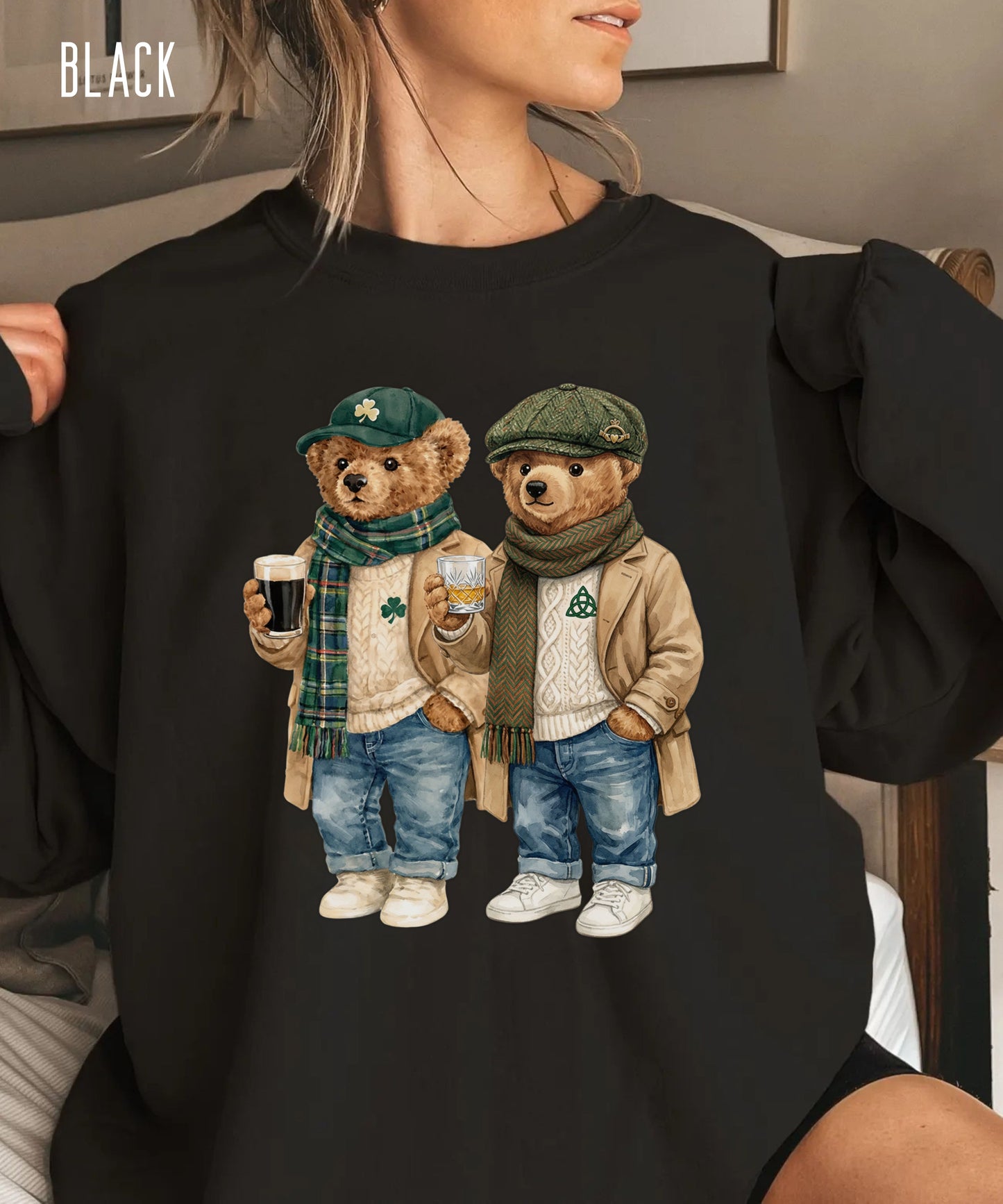 Preppy Lucky Teddy Bear Sweatshirt