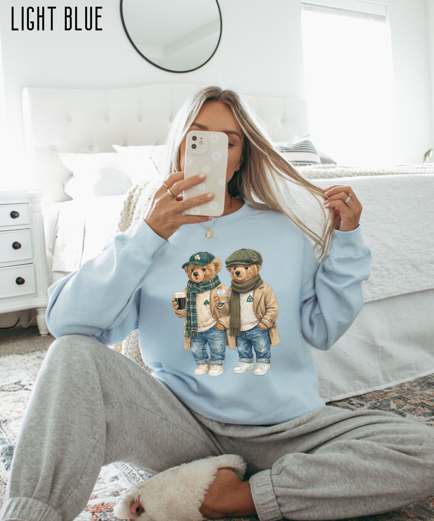 Preppy Lucky Teddy Bear Sweatshirt