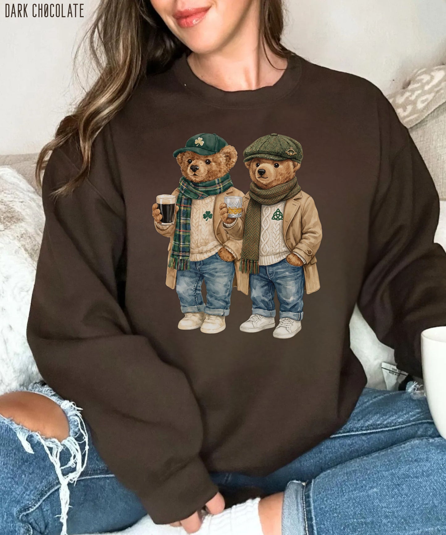 Preppy Lucky Teddy Bear Sweatshirt