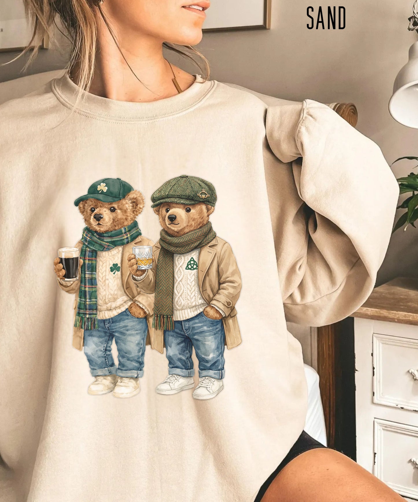 Preppy Lucky Teddy Bear Sweatshirt
