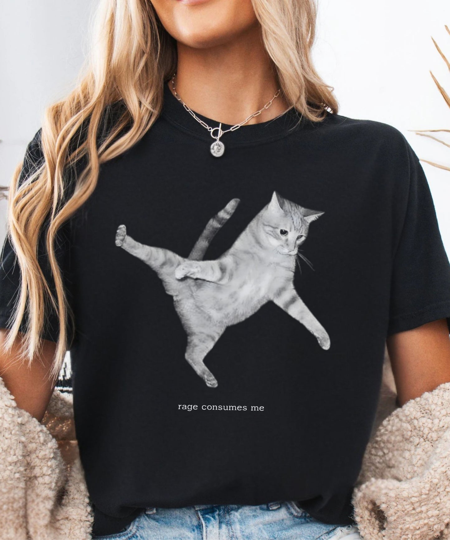 Rage Consumes Me Cat Meme comfort colors  shirt