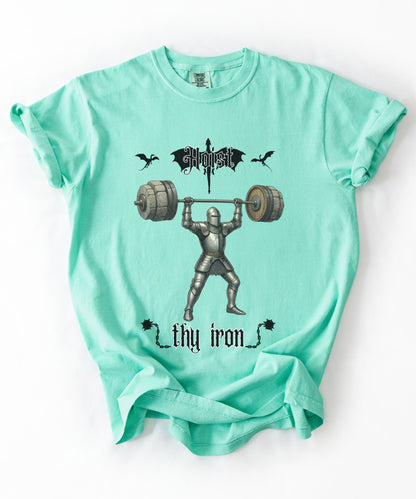 Hoist Thy Iron Medieval Gym shirt