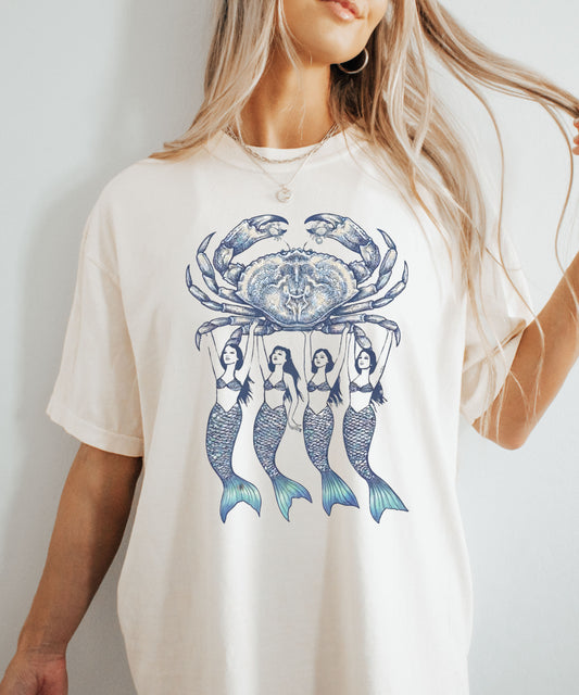 Comfort Colors La Dolce Vita Mermaid Crab Shirt