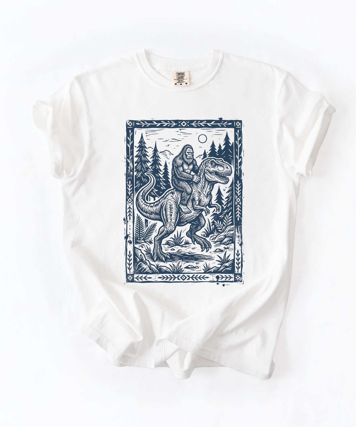 Bigfoot Riding T‑Rex Comfort Colors T‑Shirt