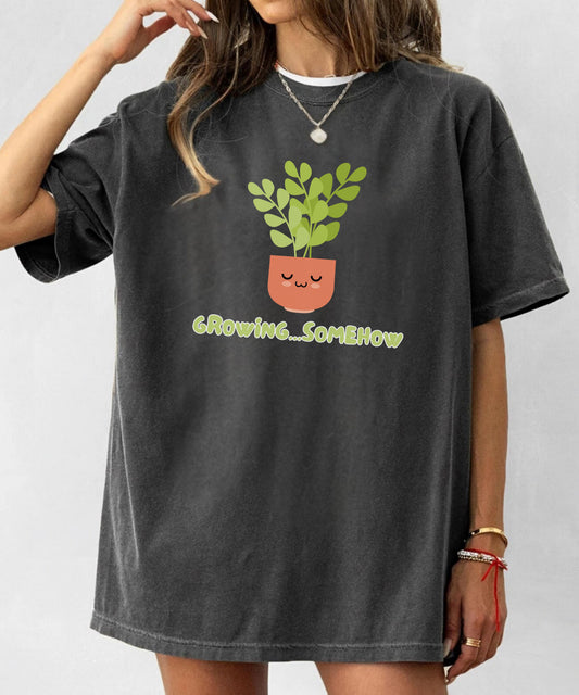 Comfort Colors® “Growing Somehow” Cute Plant shirt