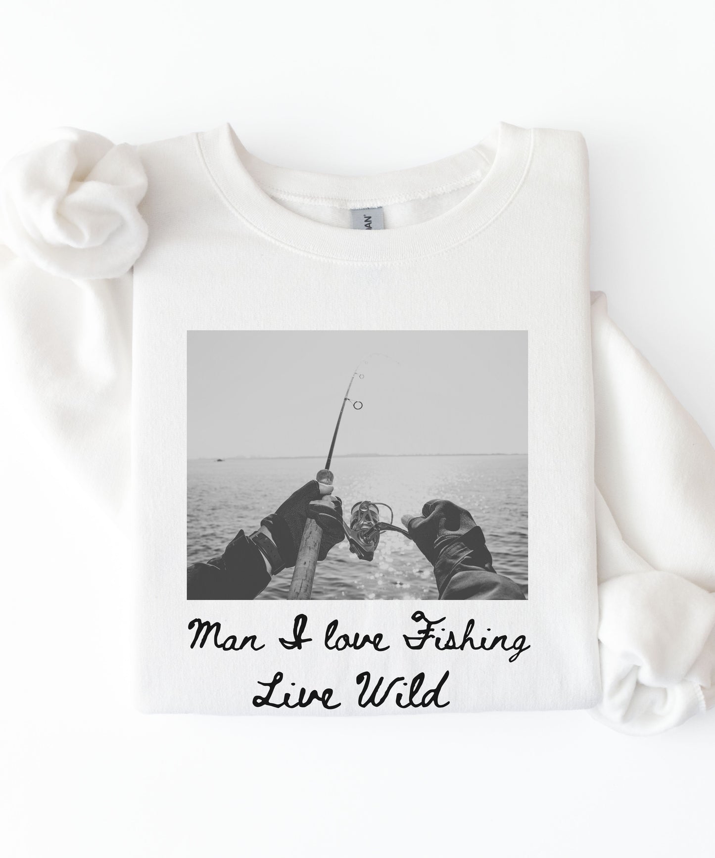 Fishing Photo Crewneck Sweatshirt