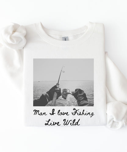 Fishing Photo Crewneck Sweatshirt