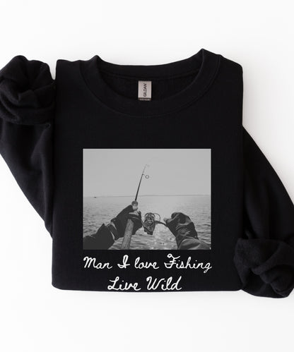 Fishing Photo Crewneck Sweatshirt