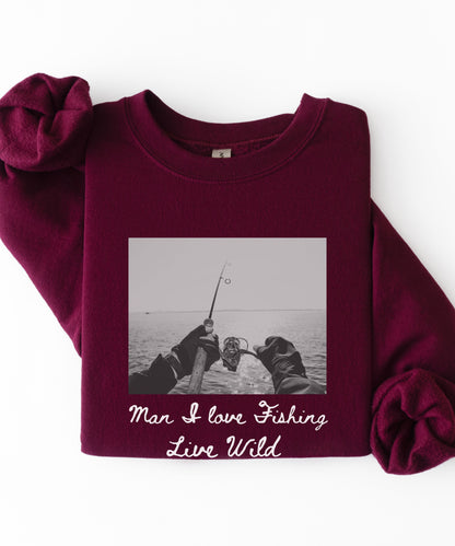 Fishing Photo Crewneck Sweatshirt
