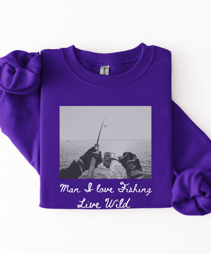 Fishing Photo Crewneck Sweatshirt