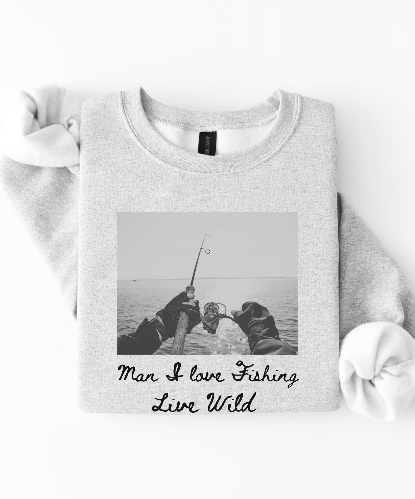 Fishing Photo Crewneck Sweatshirt