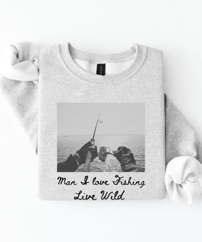 Fishing Photo Crewneck Sweatshirt