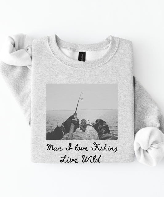 Fishing Photo Crewneck Sweatshirt