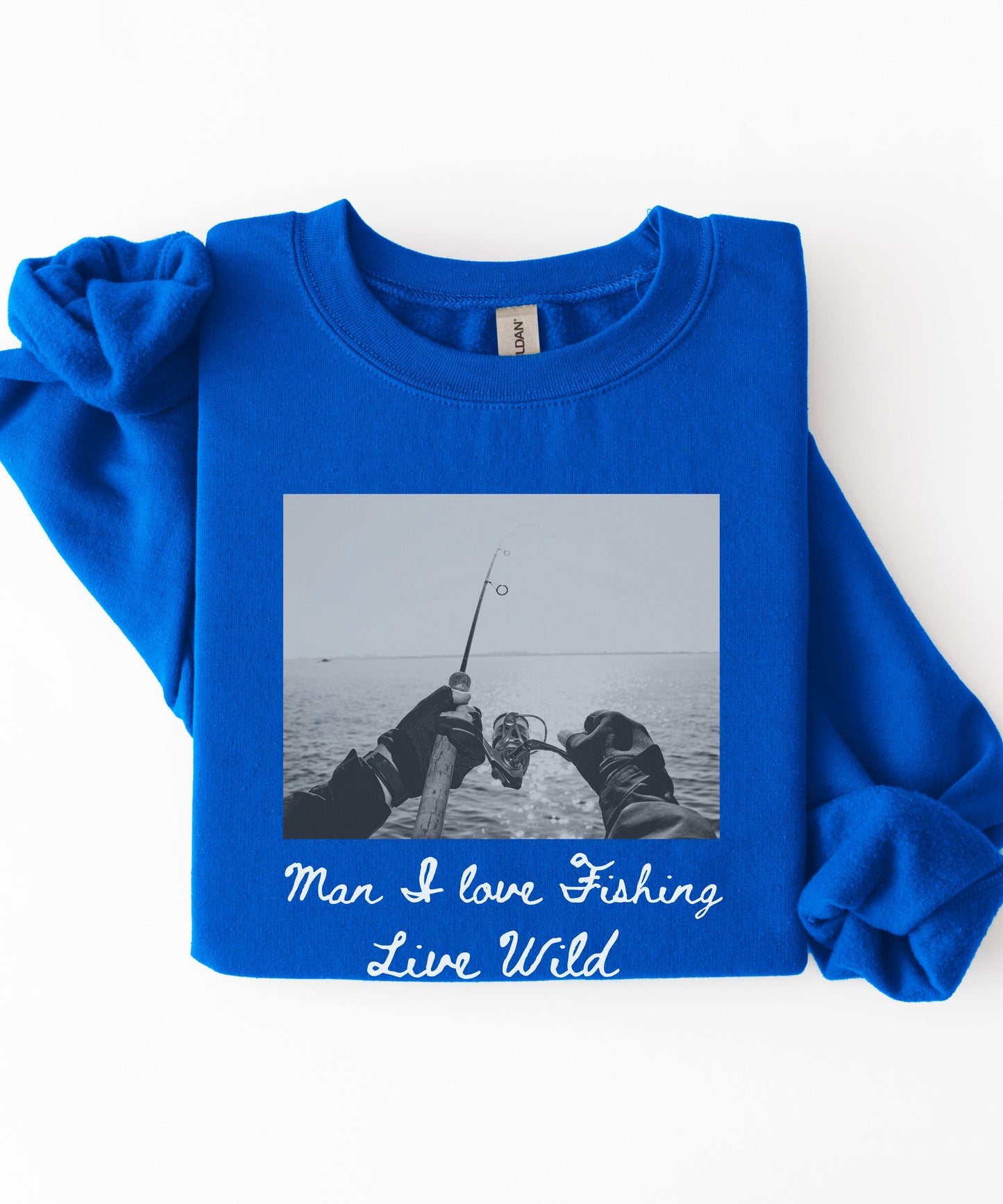 Fishing Photo Crewneck Sweatshirt