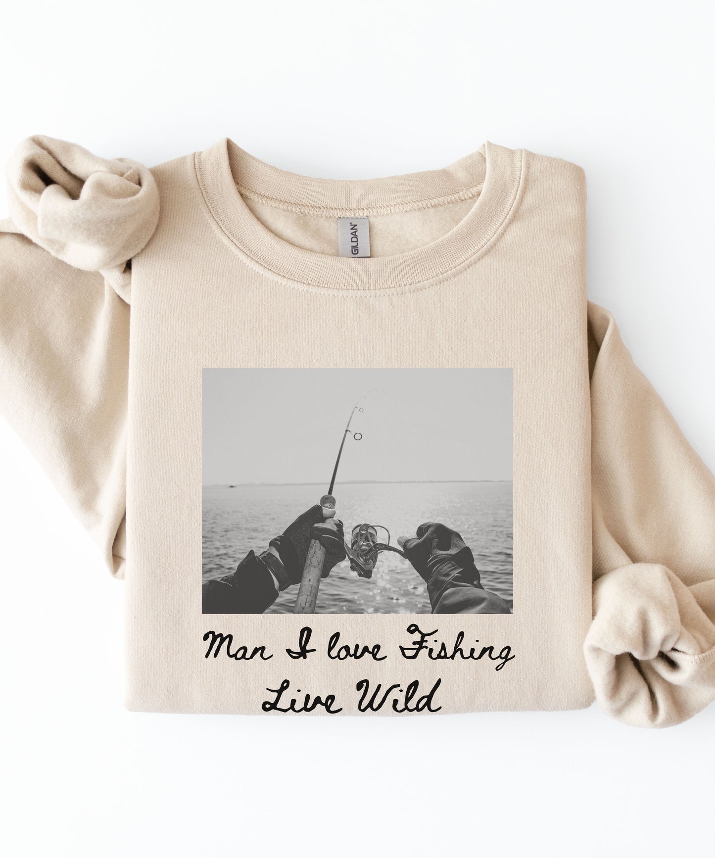 Fishing Photo Crewneck Sweatshirt