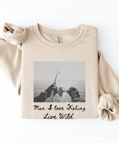 Fishing Photo Crewneck Sweatshirt