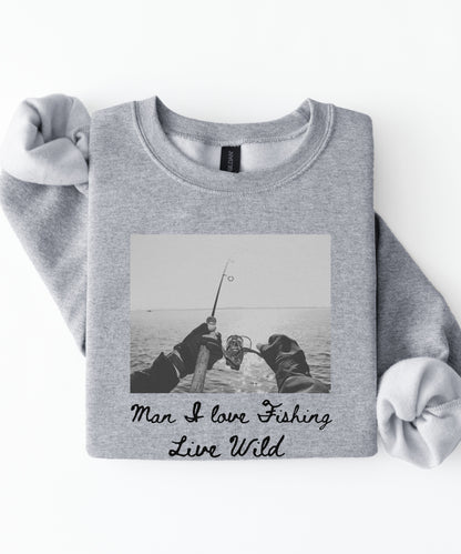 Fishing Photo Crewneck Sweatshirt
