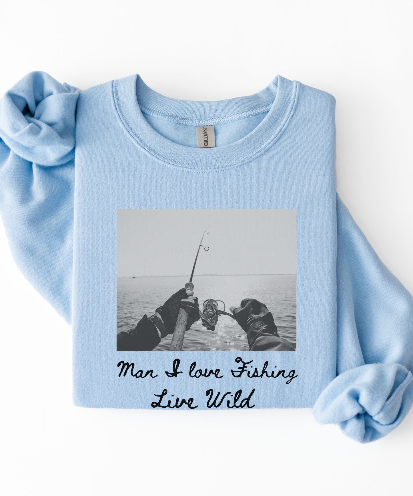 Fishing Photo Crewneck Sweatshirt