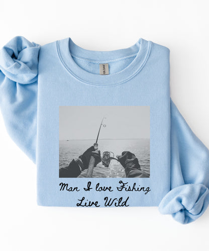 Fishing Photo Crewneck Sweatshirt