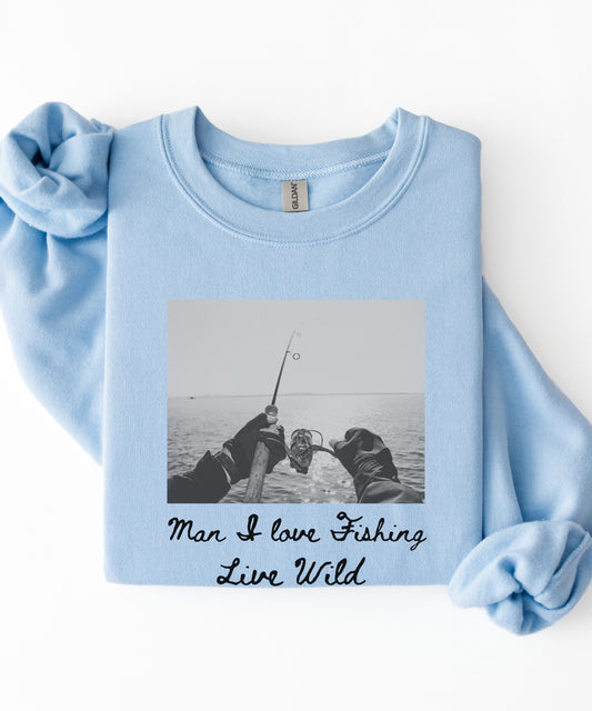 Fishing Photo Crewneck Sweatshirt