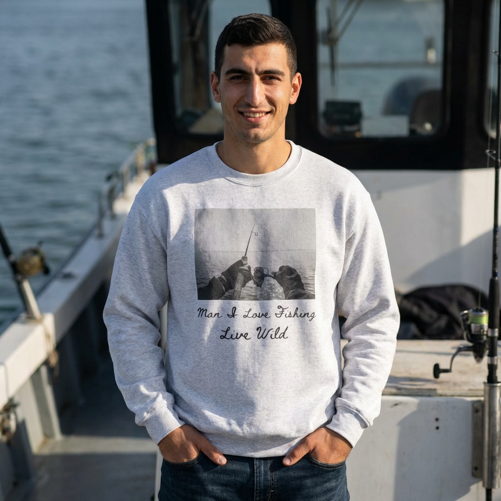 Fishing Photo Crewneck Sweatshirt