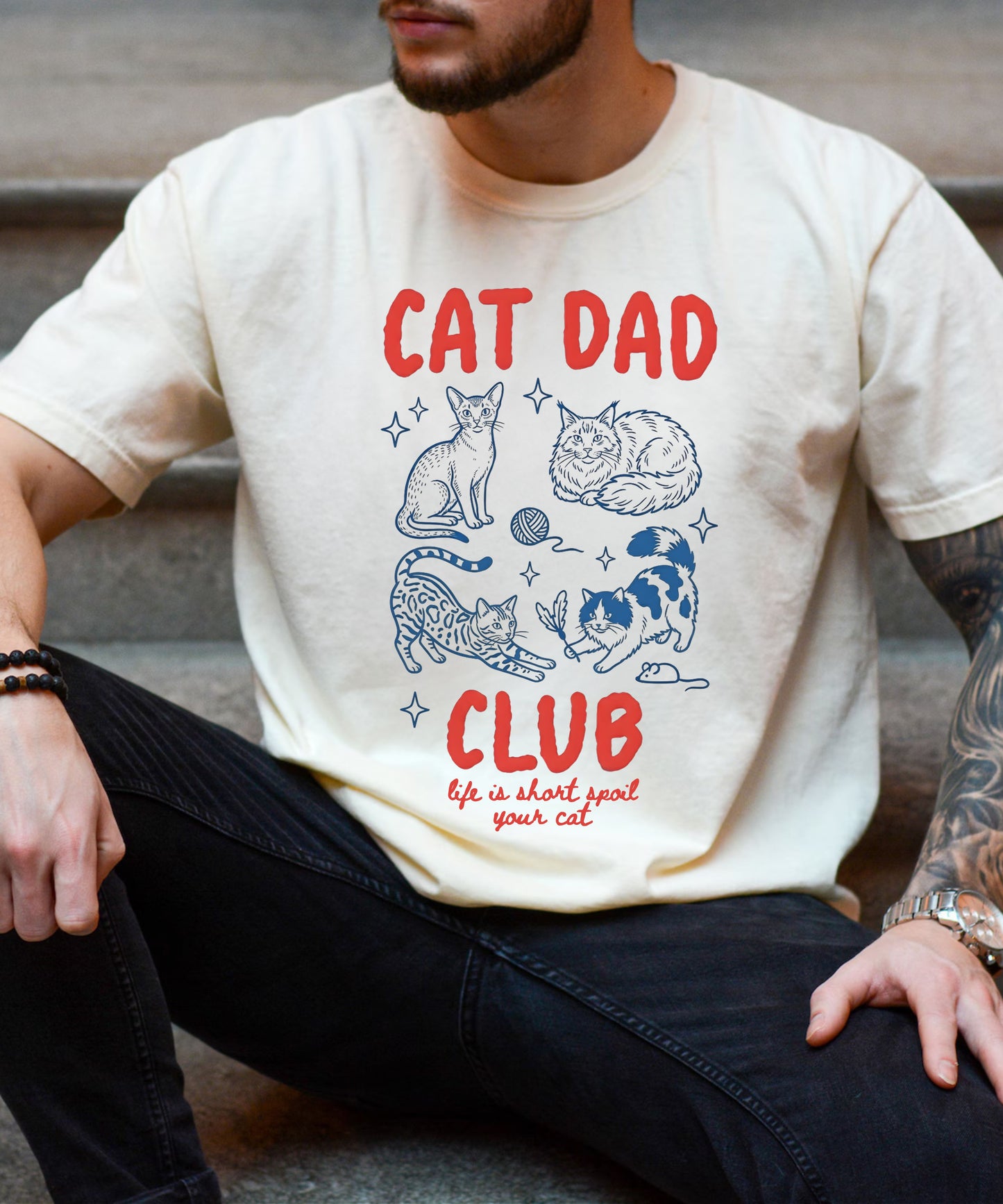 Comfort Colors Cat Dad Club T-Shirt
