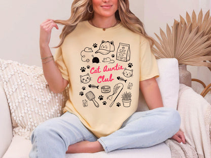 Comfort Colors Cat Aunty Club Shirt