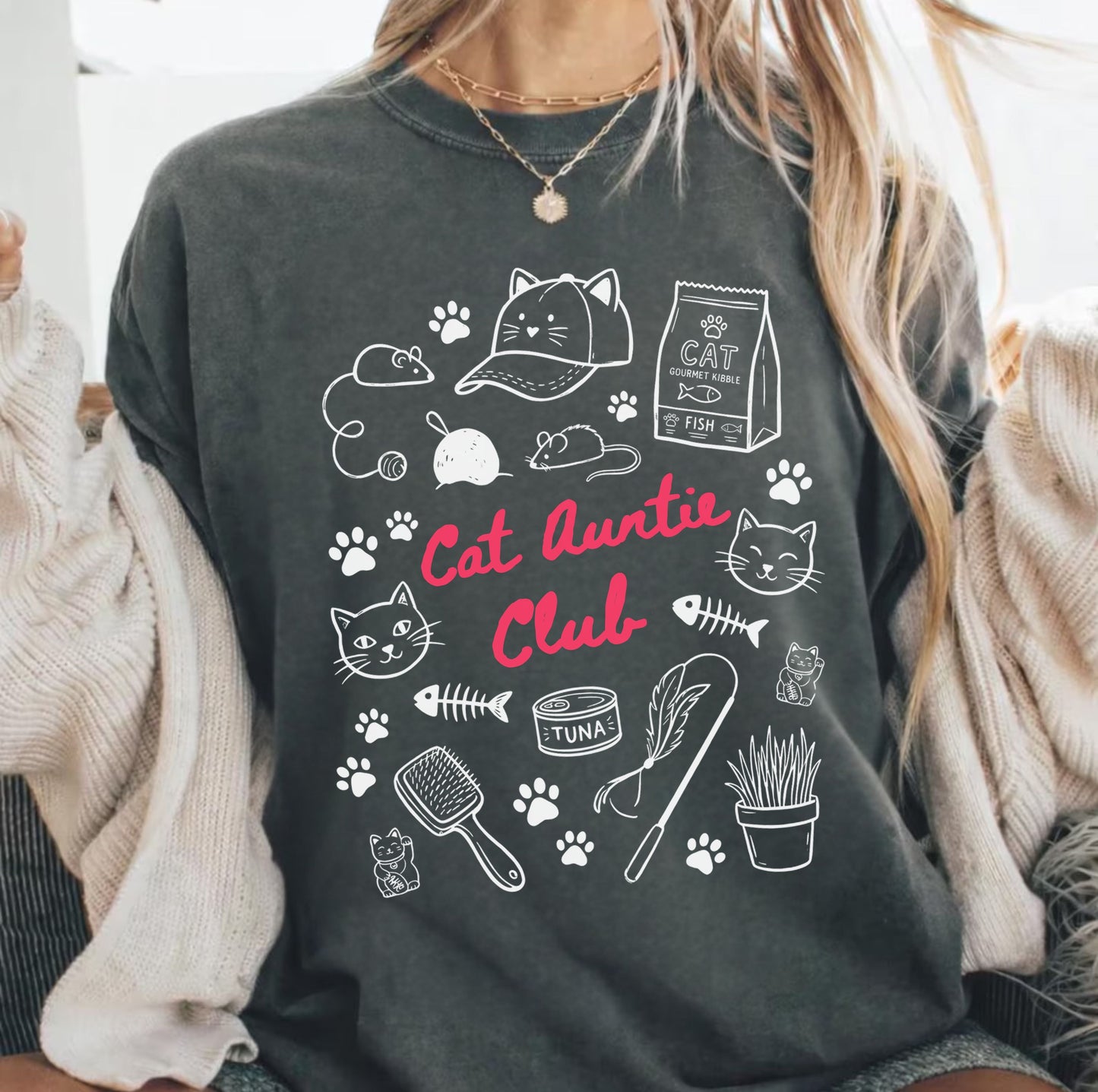 Comfort Colors Cat Aunty Club Shirt
