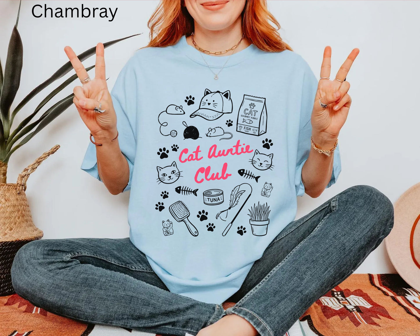 Comfort Colors Cat Aunty Club Shirt