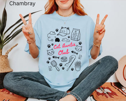 Comfort Colors Cat Aunty Club Shirt