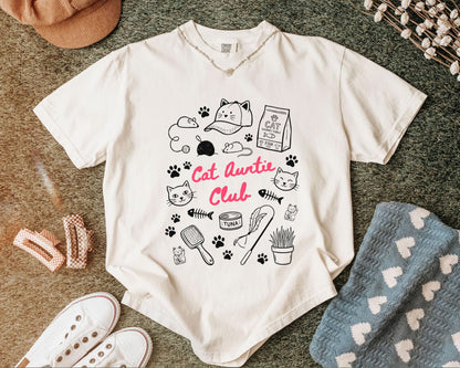 Comfort Colors Cat Aunty Club Shirt