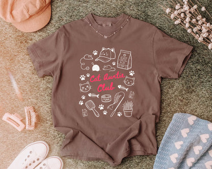 Comfort Colors Cat Aunty Club Shirt