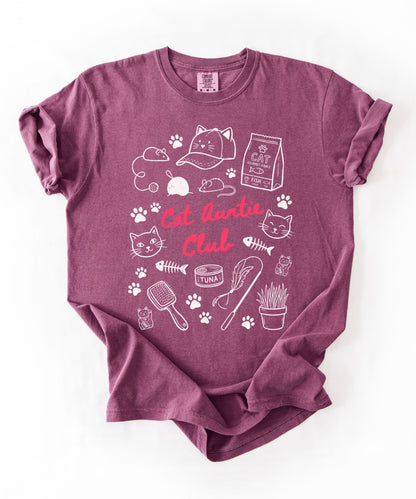 Comfort Colors Cat Aunty Club Shirt