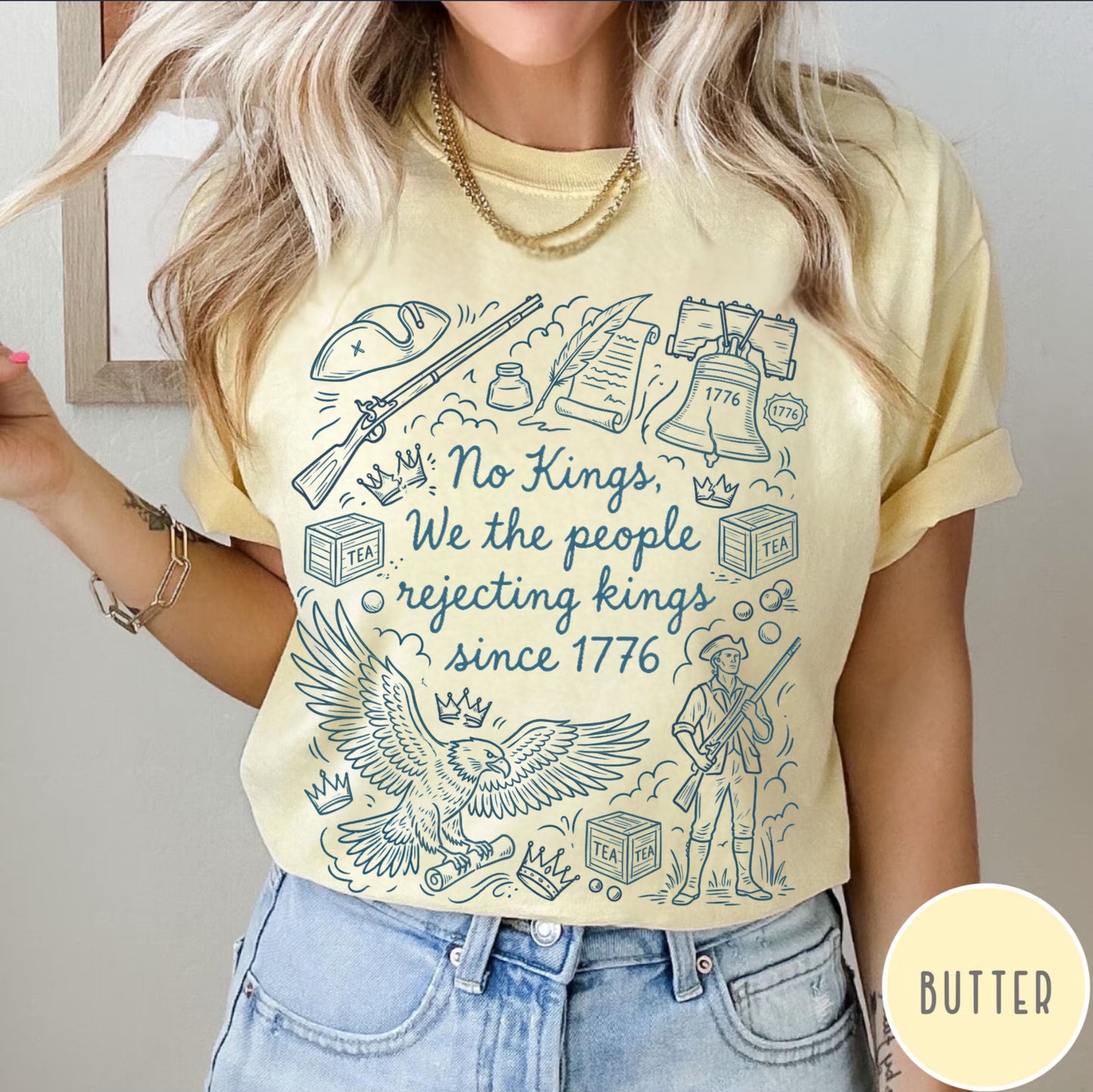 Comfort Colors Patriotic 'No Kings' T-Shirt