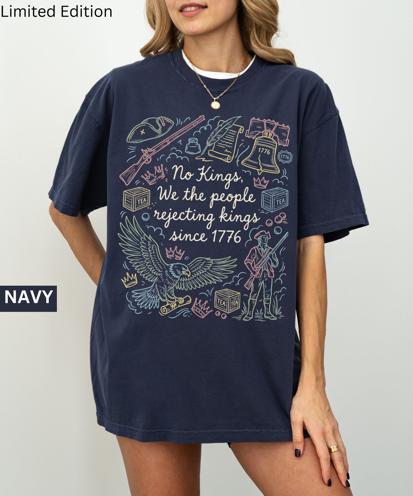Comfort Colors Patriotic 'No Kings' T-Shirt